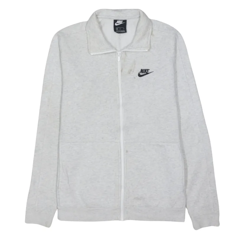 Nike Light Grey Full Zip Sweatshirt Men's Medium Embroidered Swoosh Logo Pockets Fleece Top sold by Vintage Club