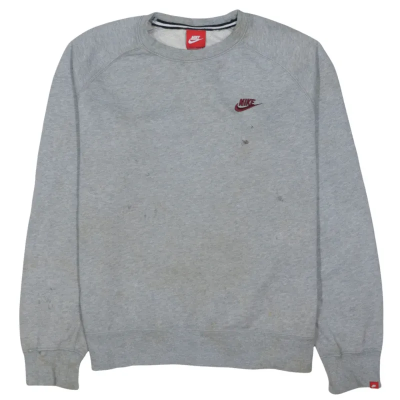 Nike Grey Sweatshirt Men’s Medium Embroidered Swoosh Logo Crewneck Pullover Jumper sold by Vintage Club