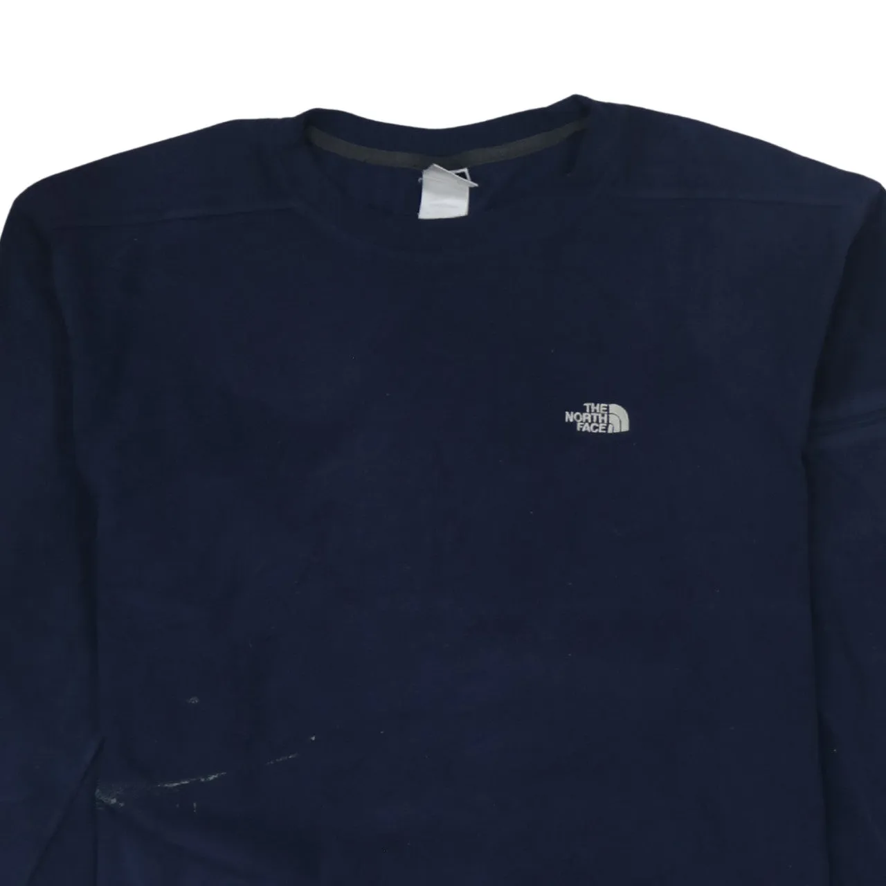 The North Face Navy Blue Fleece Jumper Men’s XLarge Embroidered Logo Zip Sleeve Sweatshirt Top sold by Vintage Club product image thumbnail 3