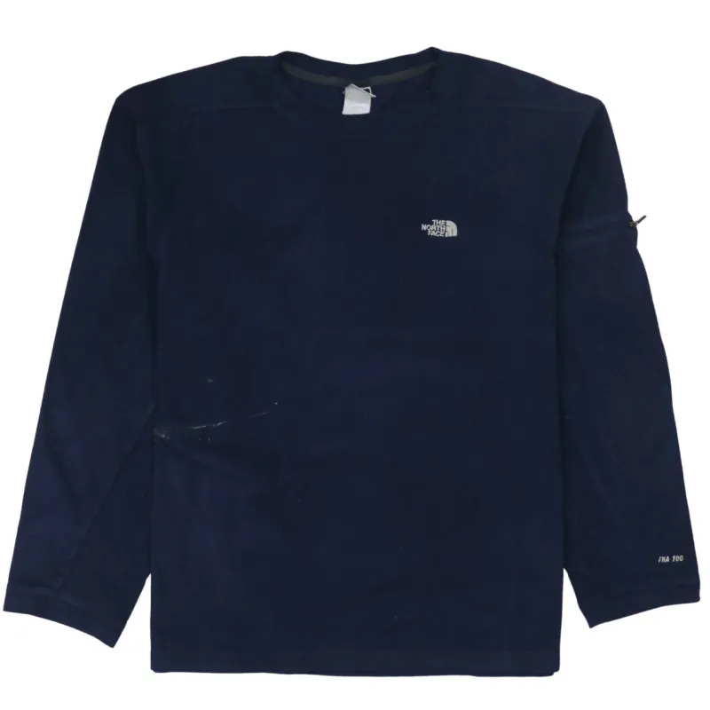 The North Face Navy Blue Fleece Jumper Men’s XLarge Embroidered Logo Zip Sleeve Sweatshirt Top made by The North Face