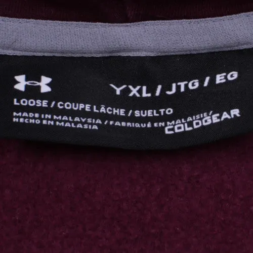 Under Armour Burgundy Red Hoodie Women’s XLarge Printed Logo Front Pocket Pullover Sweatshirt sold by Vintage Club product image thumbnail 4