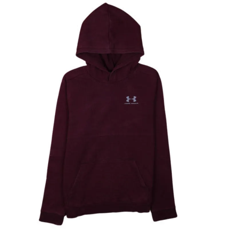 Under Armour Burgundy Red Hoodie Women’s XLarge Printed Logo Front Pocket Pullover Sweatshirt made by Umbro