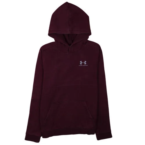 Under Armour Burgundy Red Hoodie Women’s XLarge Printed Logo Front Pocket Pullover Sweatshirt sold by Vintage Club