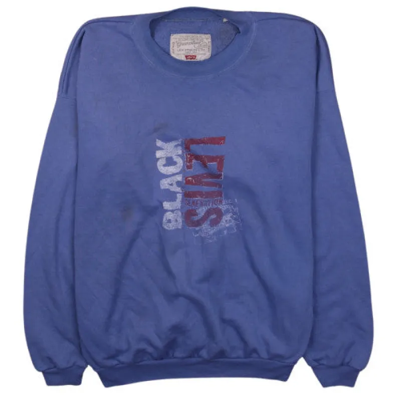 Levi's Blue Sweatshirt Men's XLarge Printed Front Logo Crewneck Pullover Fleece Top made by Levi's