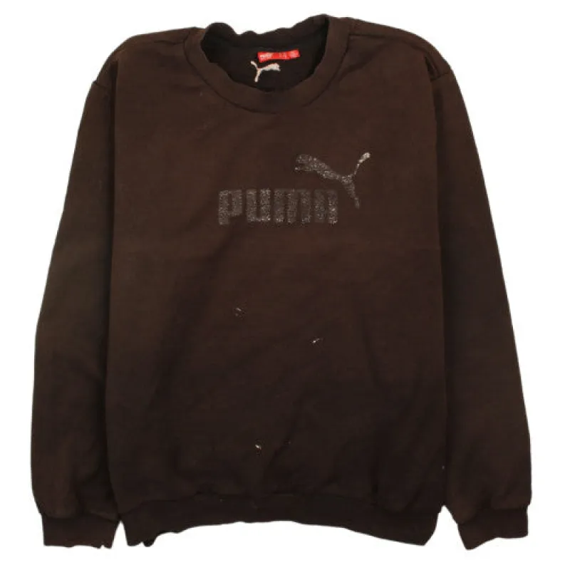 Puma Dark Brown 90's Spellout Men's XLarge Sweatshirt Crewneck Fleece sold by Vintage Club