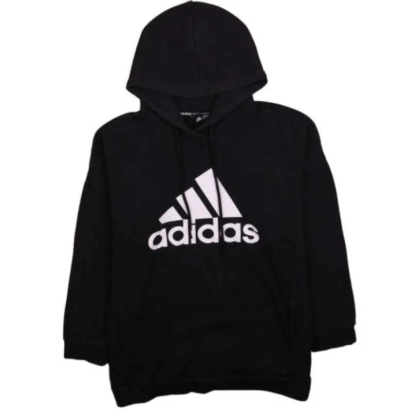 Adidas Hoodie 90's Spellout Pullover Women’s Medium Black Vintage sold by Vintage Club
