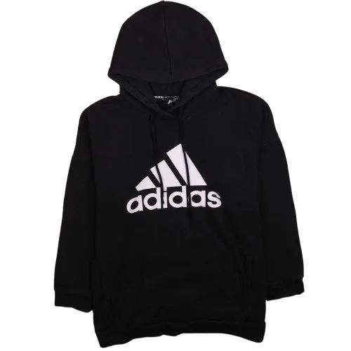 Adidas Hoodie 90's Spellout Pullover Women’s Medium Black Vintage sold by Vintage Club