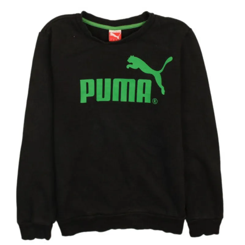 Puma Women's Large Black Green Logo 90's Vintage Crewneck Sweatshirt sold by Vintage Club