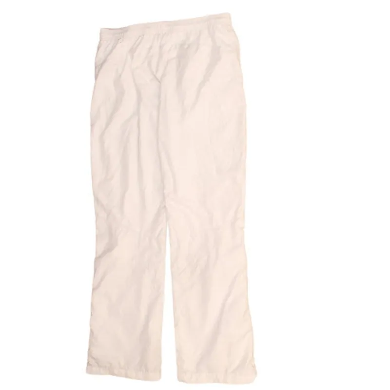 Nike White Track Trousers Women's Small Embroidered Swoosh Elastic Waist Zip Hem Joggers Pants made by Nike
