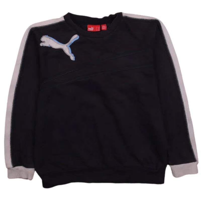 Puma 90's Navy Blue Heavyweight Sweatshirt Women's Large Crewneck Fleece made by Puma