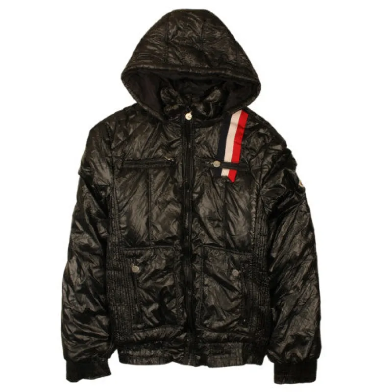 Moncler Vintage 90's Black Hooded Puffer Jacket 2XL Quilted Nylon sold by Vintage Club