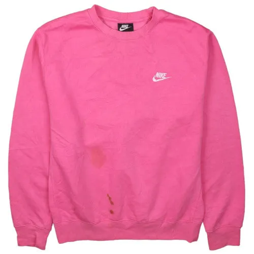 Nike Pink Sweatshirt Men's Small Printed Swoosh Logo Crewneck Pullover Fleece Top sold by Vintage Club