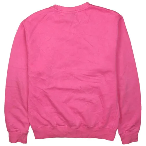 Nike Pink Sweatshirt Men's Small Printed Swoosh Logo Crewneck Pullover Fleece Top sold by Vintage Club product image thumbnail 2