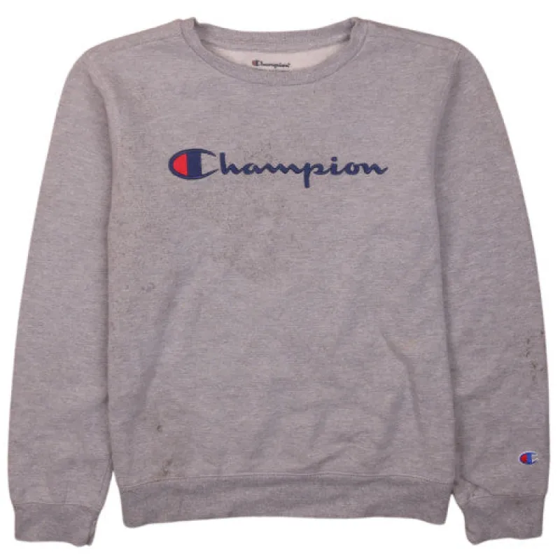 Champion 90's Vintage Spellout Crewneck Sweatshirt XL Grey Marl made by Champion