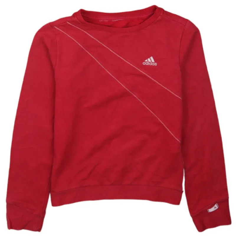 Vintage Red Adidas 90's Women's Crewneck Sweatshirt XSmall, Sports Top made by Adidas