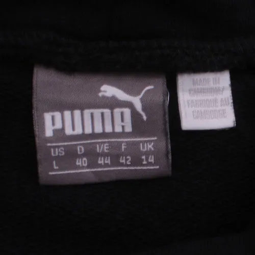 Puma Black Sweatshirt Women’s Large Printed Logo Funnel Neck Pullover Fleece Top sold by Vintage Club product image thumbnail 4