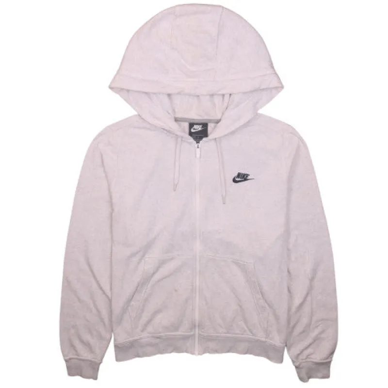 Nike 90s Vintage Swoosh Men's Large Grey Full Zip Up Hoodie Sweatshirt sold by Vintage Club