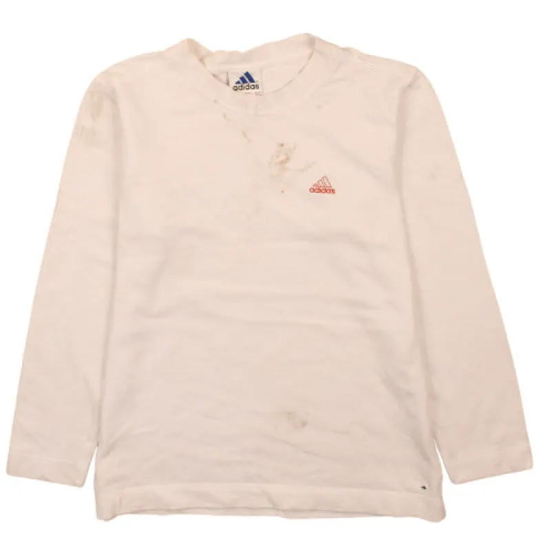 Adidas 90's White Crew Neck Sweatshirt Men M Vintage Embroidered sold by Vintage Club