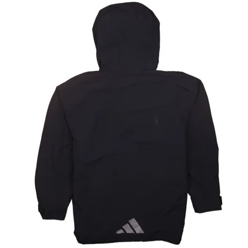 Adidas Women's 90's Black Large Hooded Half Zip Windbreaker Jacket sold by Vintage Club product image thumbnail 2