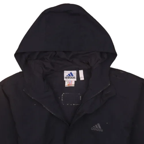 Adidas Women's 90's Black Large Hooded Half Zip Windbreaker Jacket sold by Vintage Club product image thumbnail 3