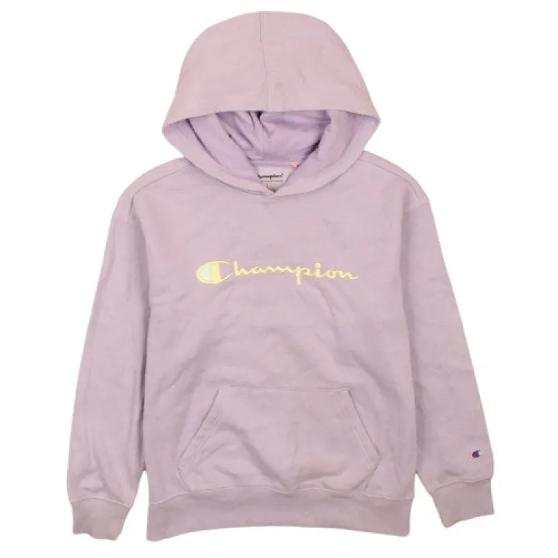 Champion 90's Spellout Pullover Hoodie Women’s Large Lilac Purple made by Champion