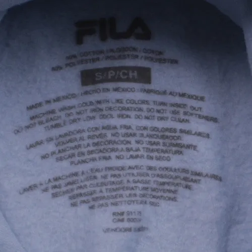Fila Light Blue Hoodie Men's Small Printed Logo Front Pouch Pocket Pullover Sweatshirt sold by Vintage Club product image thumbnail 4