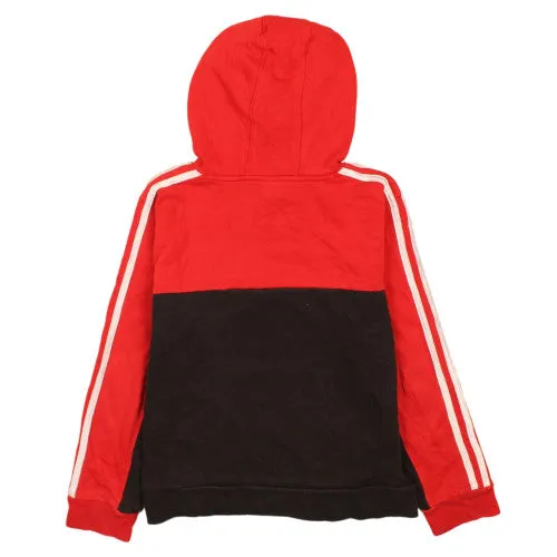 Adidas Women's Red Black Stripe Sleeve Pullover Hoodie Medium sold by Vintage Club product image thumbnail 2