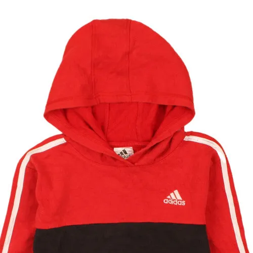 Adidas Women's Red Black Stripe Sleeve Pullover Hoodie Medium sold by Vintage Club product image thumbnail 3