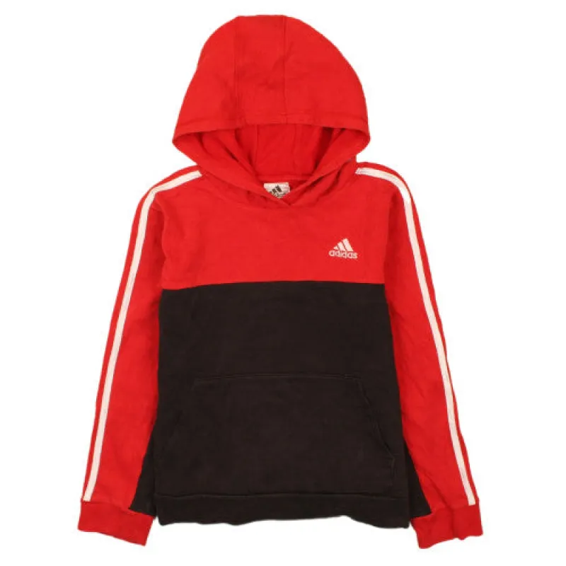 Adidas Women's Red Black Stripe Sleeve Pullover Hoodie Medium made by Adidas