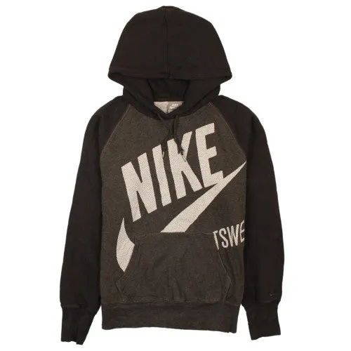 Nike Black Pullover Hoodie Women’s Medium Big Printed Logo Front Pocket Sweatshirt sold by Vintage Club