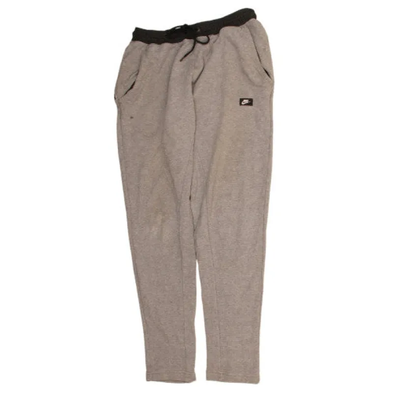 Nike Grey Joggers Sweatpants Men's 30 Drawstring Waist Zip Pocket Small Logo made by Nike