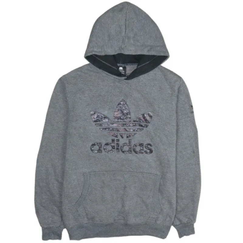 Adidas 90's Trefoil Logo Pullover Hoodie Women's Large Grey Loungewear made by Adidas
