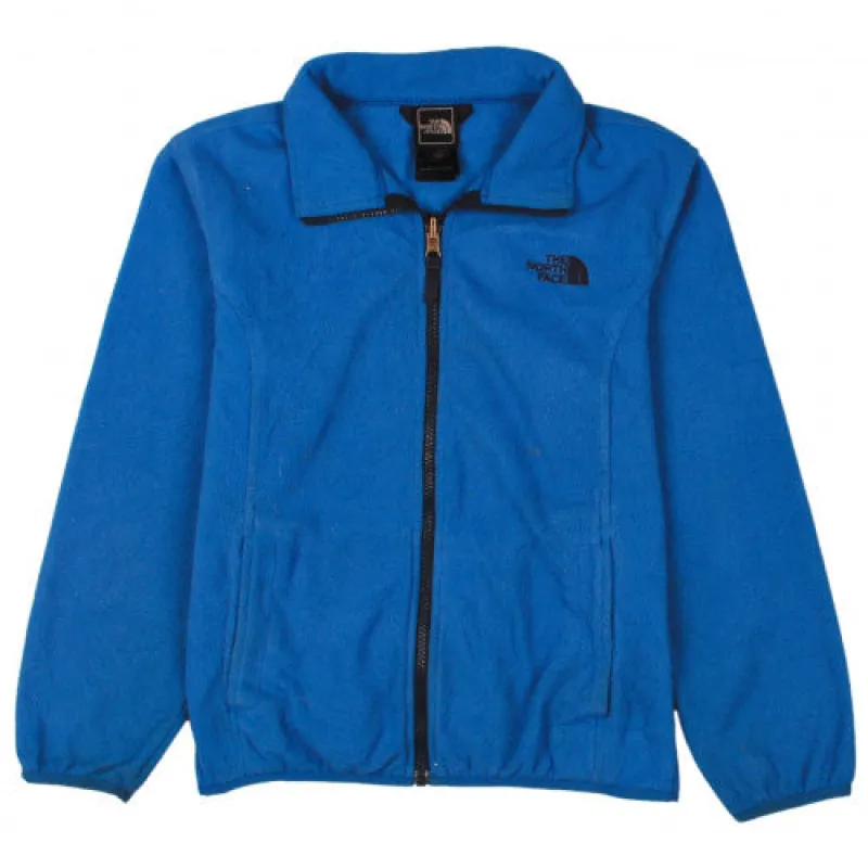 The North Face Blue Fleece Jacket Women's Medium Embroidered Chest Logo Zip Pockets Outerwear made by The North Face
