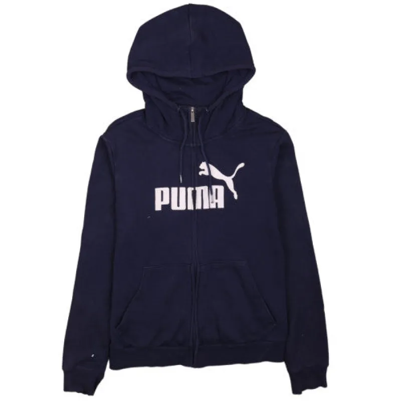 Puma 90's Vintage Spellout Navy Full Zip Hoodie Women's Medium sold by Vintage Club