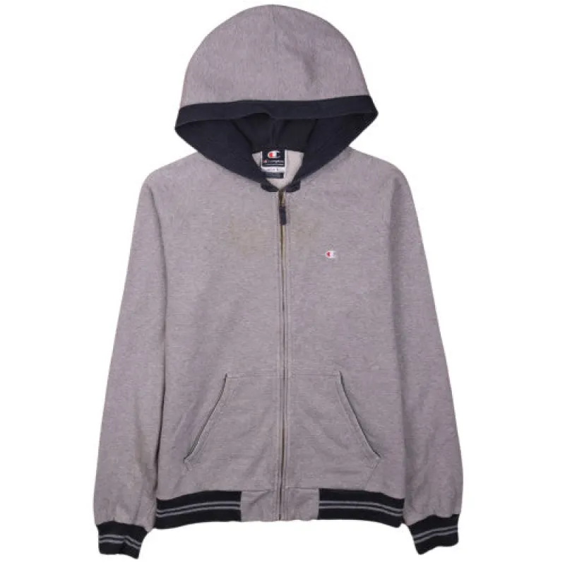 Champion Vintage 90's Grey Striped Cuff Full Zip Hoodie Men's L sold by Vintage Club