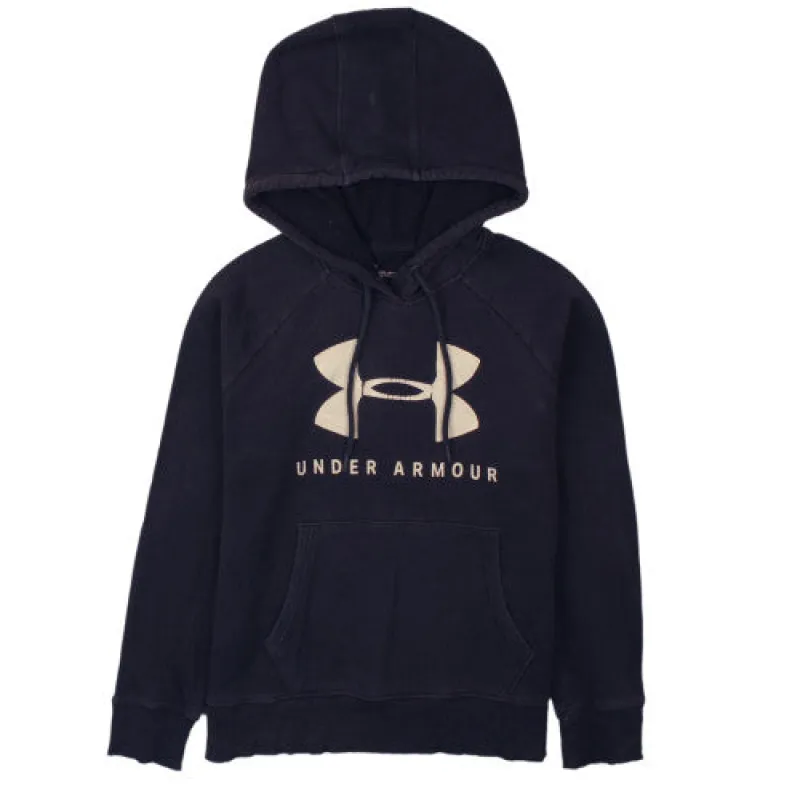 Under Armour Vintage 90's Black Logo Spellout Hoodie Pullover Men's S made by Under Armour