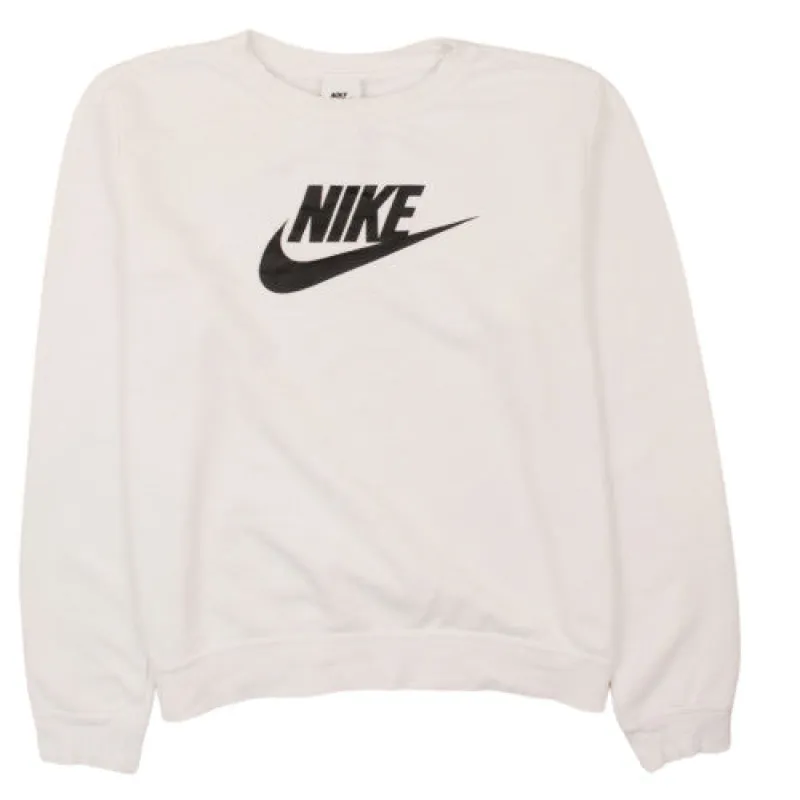 Nike Men's White 90's Spellout Swoosh Crew Neck Sweatshirt M sold by Vintage Club