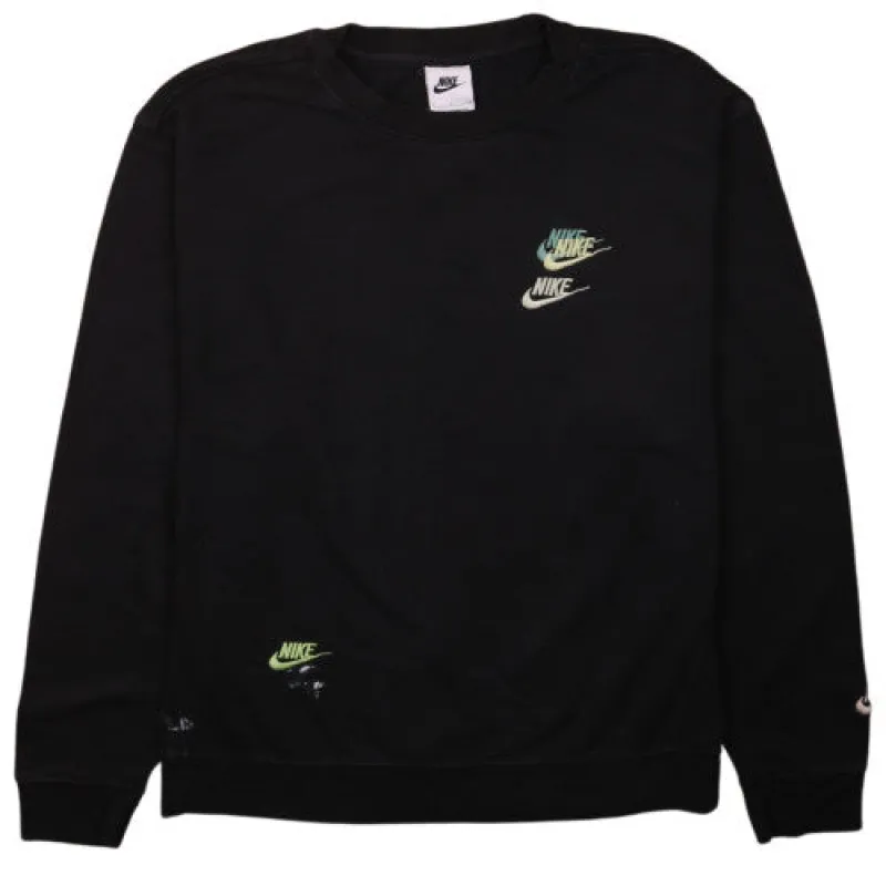 Vintage Nike Men's Black Crewneck Sweatshirt Small Swoosh 90s Style sold by Vintage Club