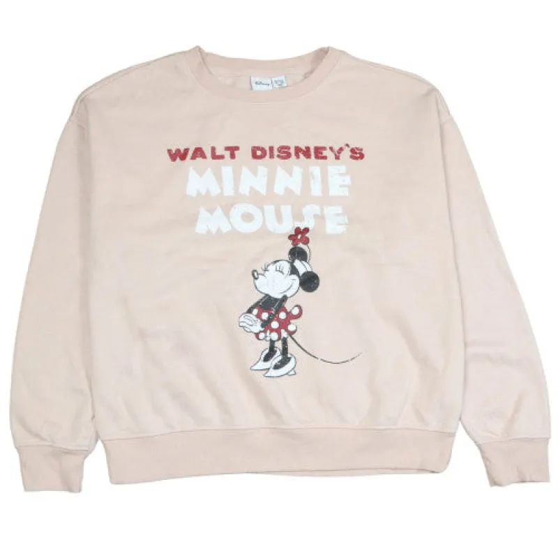 Vintage Disney 90s Minnie Mouse Pink Crew Neck Sweatshirt Small sold by Vintage Club