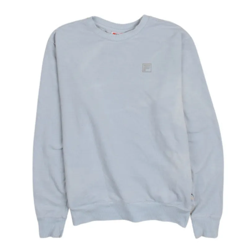 Vintage Fila 90s Men's Light Blue Crew Neck Sweatshirt Small made by Fila
