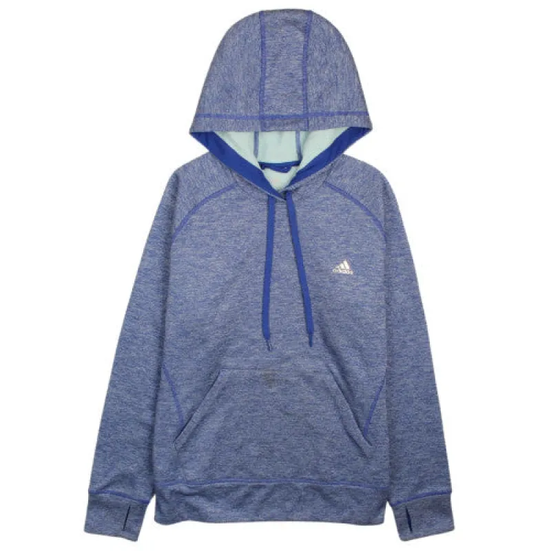 Adidas Women's Large Blue ClimaWarm Fleece Pullover Hoodie 90's Style sold by Vintage Club