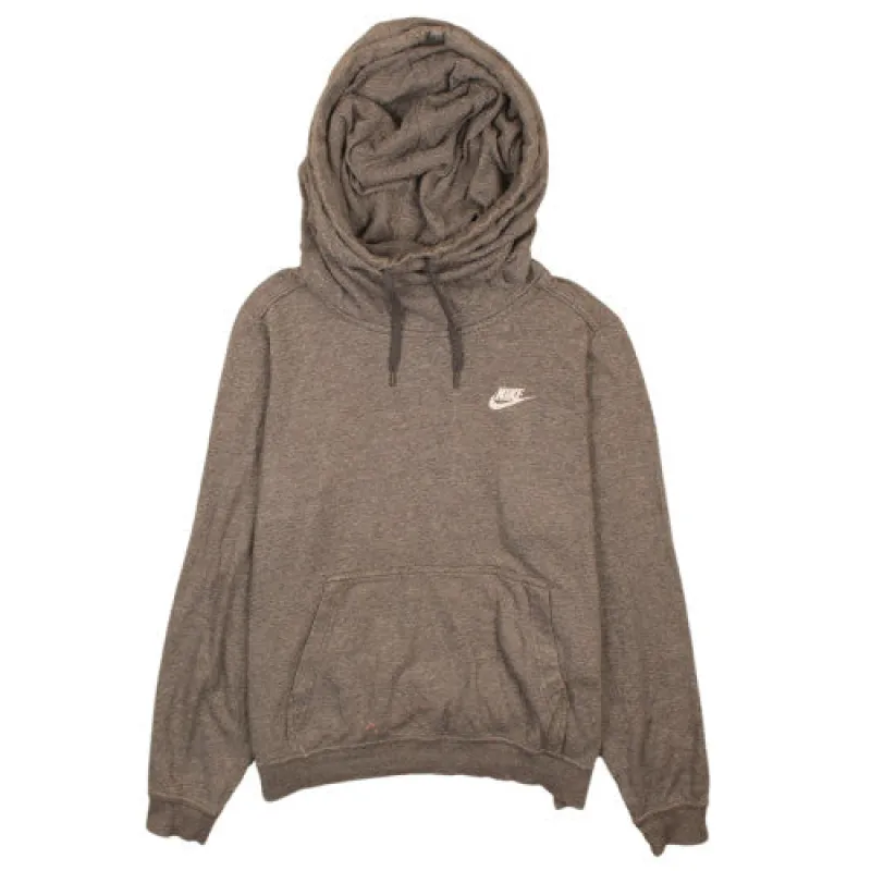 Nike Dark Grey Hoodie Men's Medium Embroidered Swoosh Front Pocket Pullover Sweatshirt made by Nike