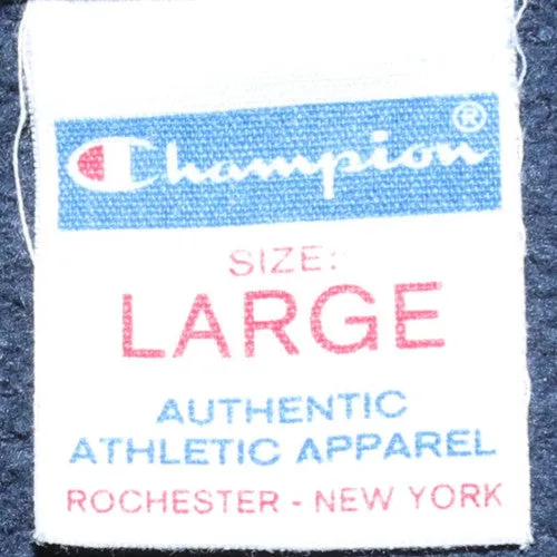 Champion 90's Navy Blue Full Zip Hoodie Large, Embroidered Logo sold by Vintage Club product image thumbnail 4