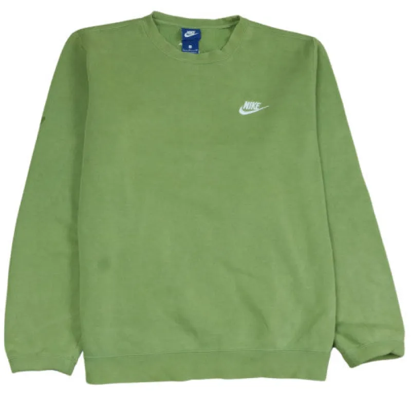 Nike 90's Men's Small Green Crew Neck Sweatshirt, Embr Swoosh Logo made by Nike