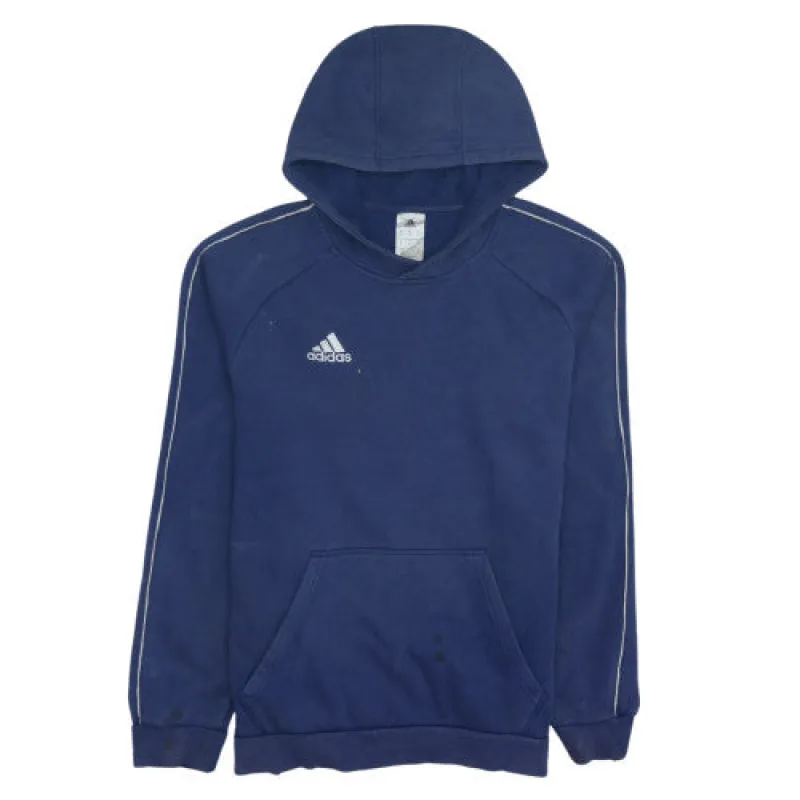 Adidas 90's Navy Blue Drawstring Pullover Hoodie M with Pockets made by Adidas