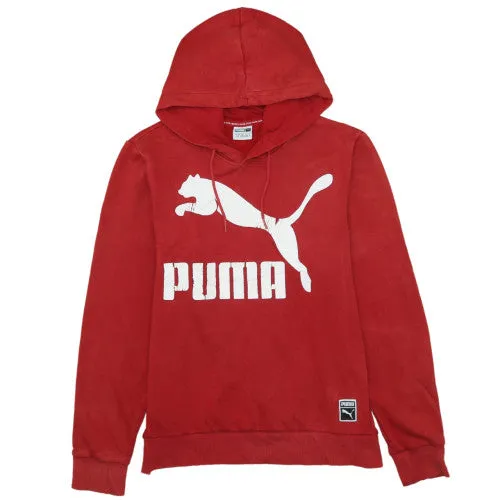Puma 90's Burgundy Red Spellout Pullover Hoodie Men's Medium sold by Vintage Club