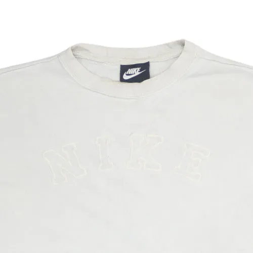 Nike Cream Sweatshirt Men's Small Embroidered Arch Logo Crewneck Pullover Fleece Top sold by Vintage Club product image thumbnail 3
