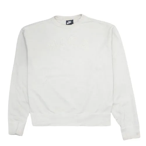 Nike Cream Sweatshirt Men's Small Embroidered Arch Logo Crewneck Pullover Fleece Top sold by Vintage Club