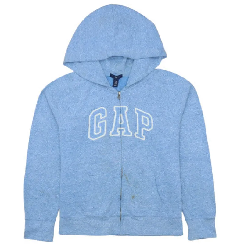 Gap Men's Medium 90's Light Blue Logo Zip Hoodie Vintage Style made by GAP