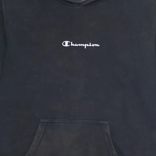Champion Vintage Black Pullover Hoodie Small Size with Embroidered Logo sold by Vintage Club product image thumbnail 4